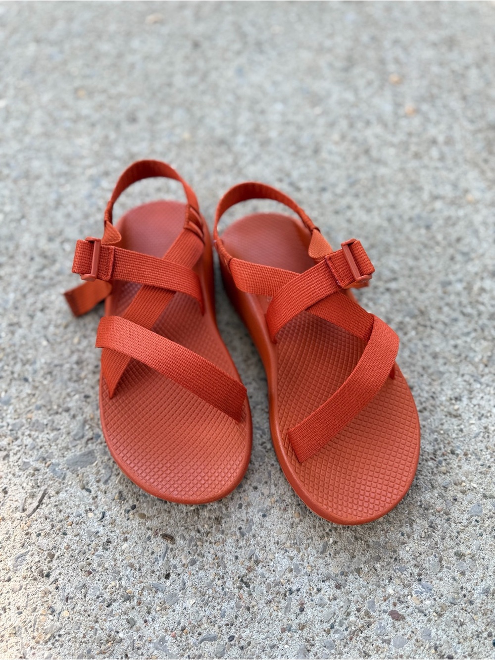 Chaco Mens 10 Orange Rust Sport Sandals Adjustable Strappy Hiking Outdoor
